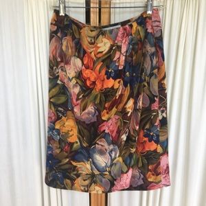 Vintage Saks Fifth Avenue silk floral wrap skirt